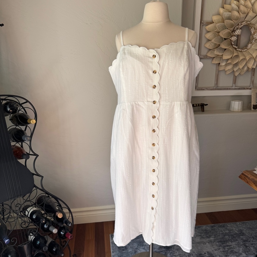 City Chic White Button-Front Mini Dress